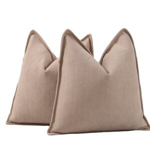 Modern Farmhouse Textured Chenille Pillow Covers-Tan